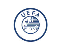 Uefa logo symbol blue abstract design illustration free vector