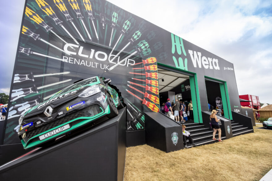 Branded temporary structure at Goodwood Festival of Speed. Supplied by GL events UK