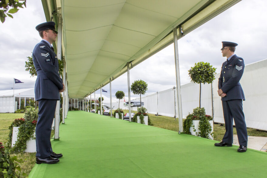 Covered walkway at RIAT. Supplied by GL events UK