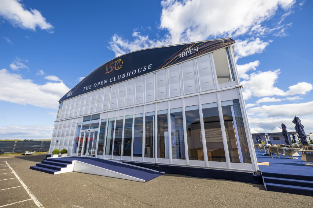 Player's Clubhouse, 150th Open Championship, St Andrews. Temporary structure supplied by GL events UK