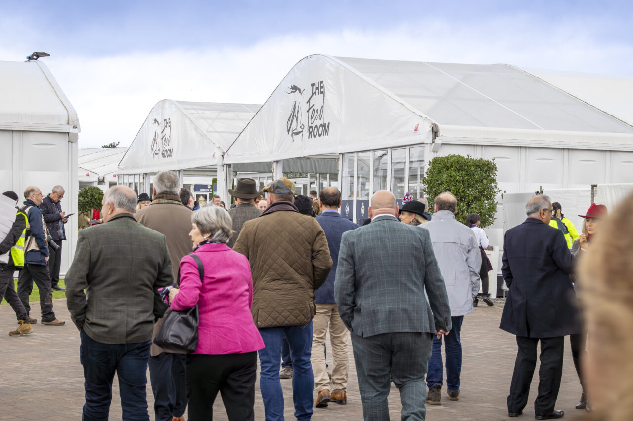 The feed room catering at cheltenham festival inside GL events UK temporary event structure