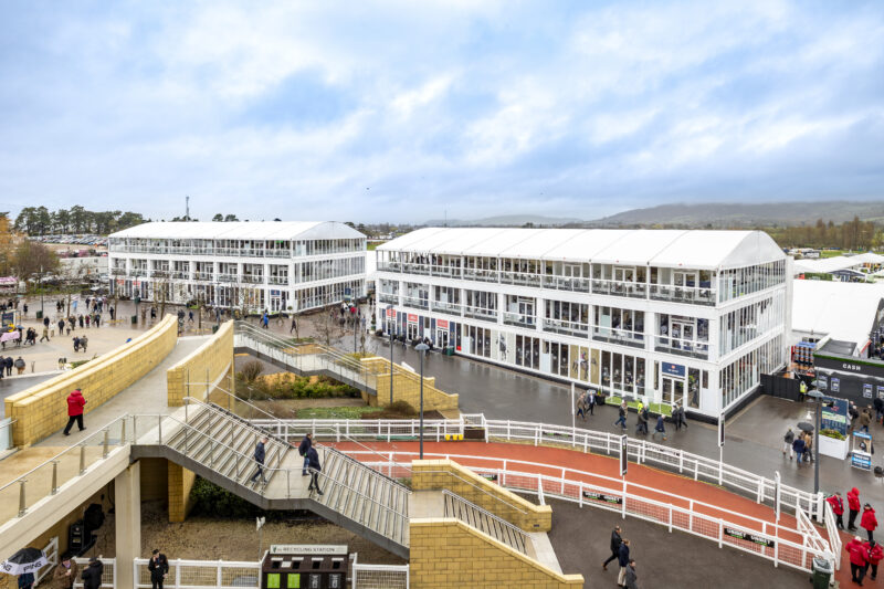 Overview of two GL events UK triple deck structrues at Cheltenham Festival