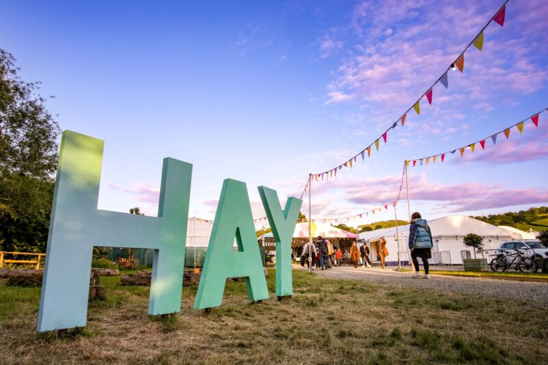Hay Festival. Temporary event village supplied by GL events UK