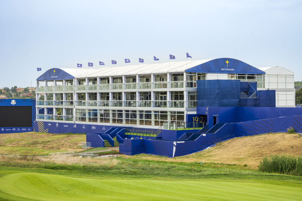 QWAD temporary structure at Ryder Cup, supplied by GL events UK