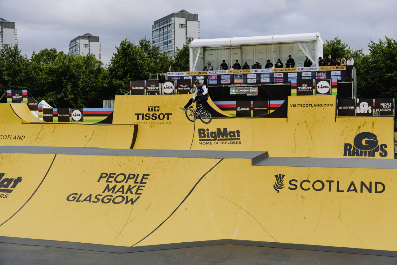 Glasgow Green, BMX Free Park, UCI, overlay provided by GL events UK
