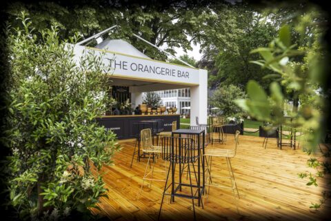 Temporary structure, marquee for Orangerie bar at Royal Ascot, supplied by GL events UK