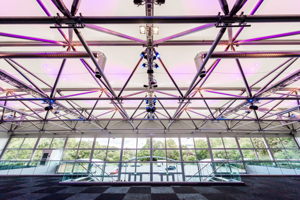 Clearspan roof at Battersea Evolution, event venue available to hire in Battersea Park, London. GL events UK