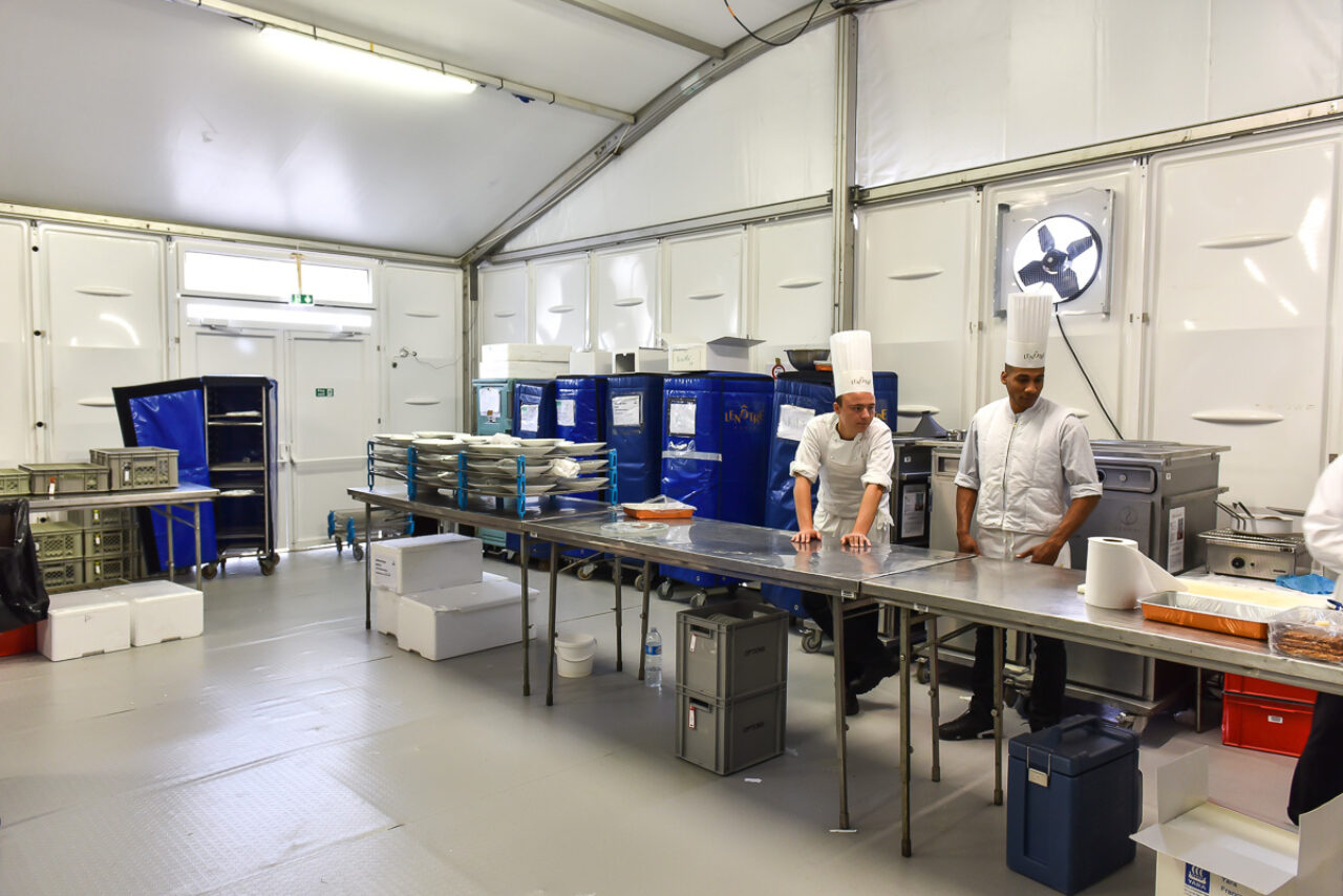 Temporary kitchen area HNA Open De France, supplied by GL events UK