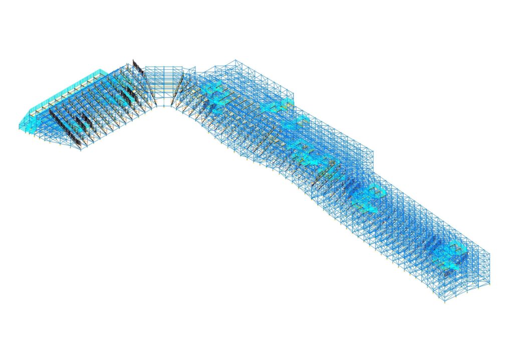 CAD drawing for temporary seating at the 8th Tee, Royal Troon. Designed and delivered by GL events UK for the Open Championship