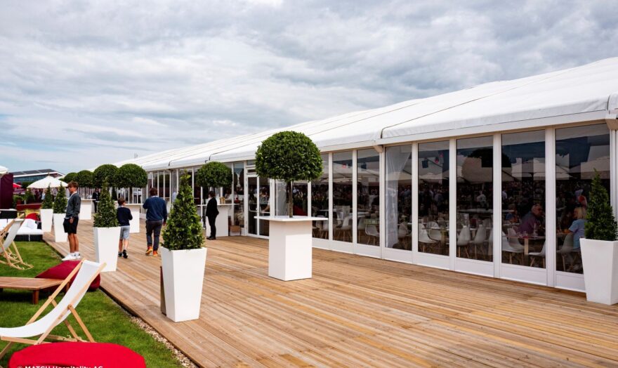 Example of a GL events UK temporary structure at British Grand Prix, Silverstone