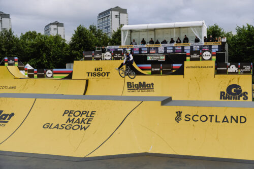Overlay at BMX track, UCI Glasgow, supplied by G L events UK
