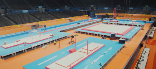 Overlay at Birmingham 2022 Commonwealth games supplied by G L events UK