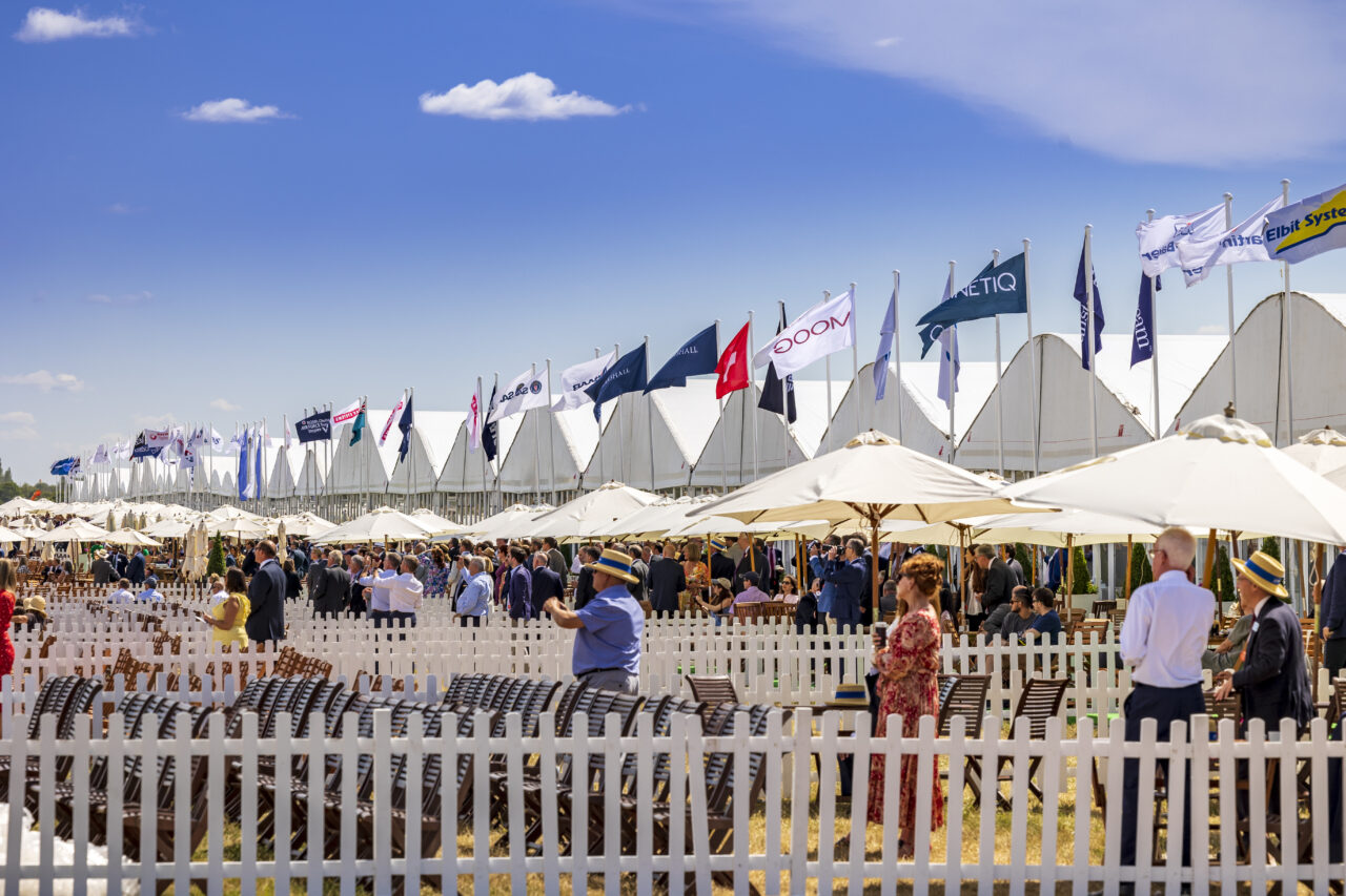 Temporary chalets at RIAT. Supplied by GL events UK