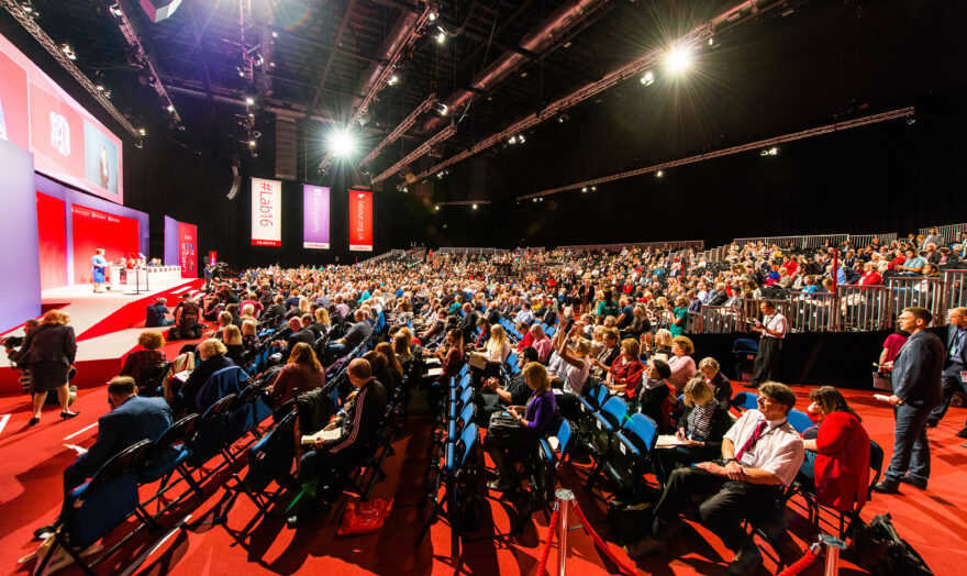 Labour party conference grandstand seating by GL events UK