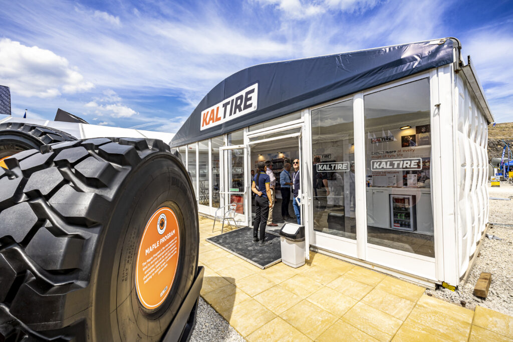 Hillhead exhibition structure with branded gable