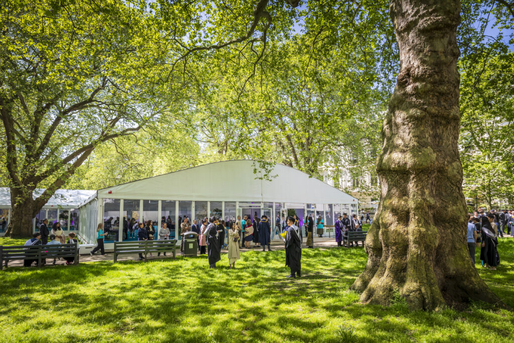 Imperial College Graduation 2024. Temporary structures provided by GL events UK