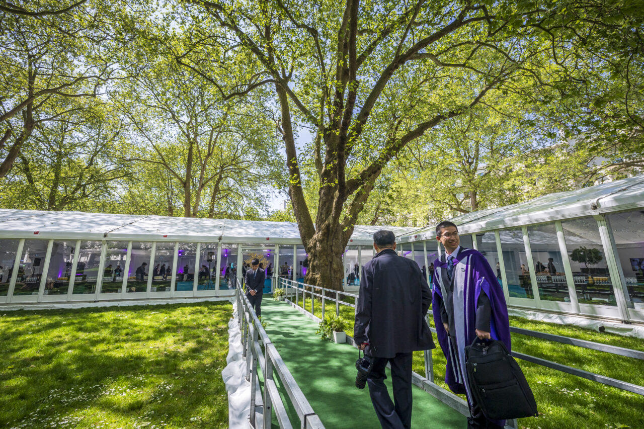 Imperial College Graduation 2024. Temporary structures provided by GL events UK.