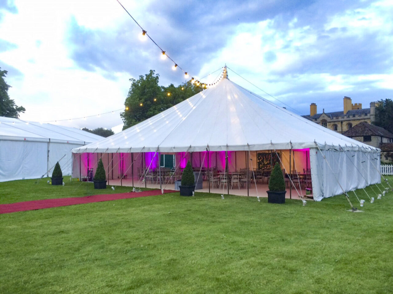 Traditional pole tent marquee supplied by GL events UK