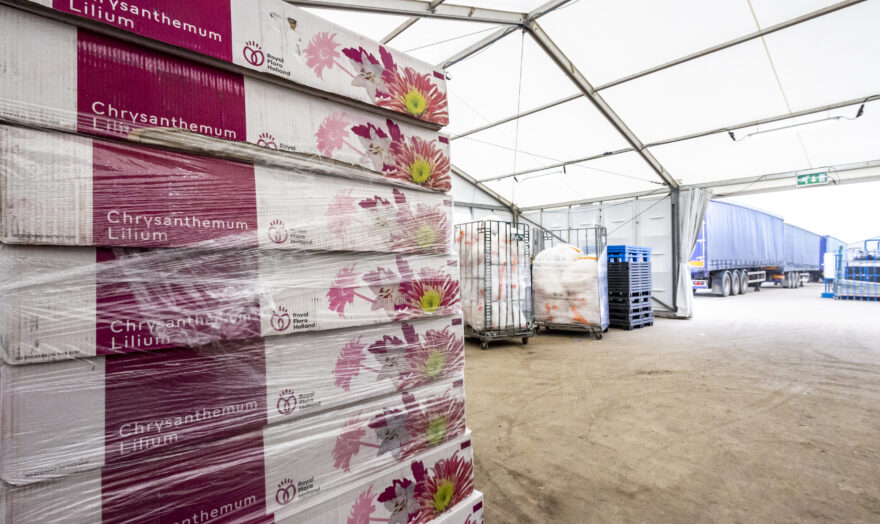 Interior of temporary storage building, supplied by GL events UK